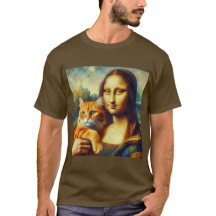 Mona Lisa painting La Gioconda with Cat