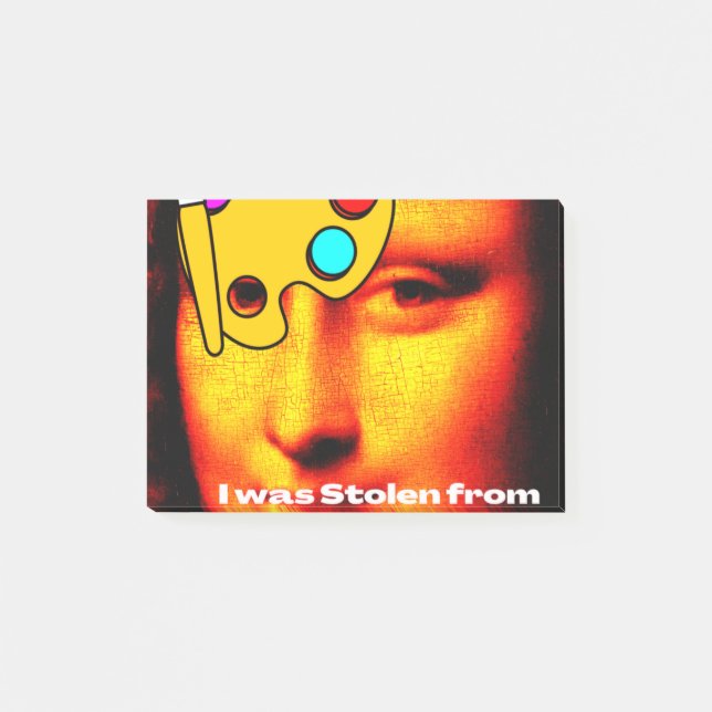 mona lisa painting story post-it notes (Front)