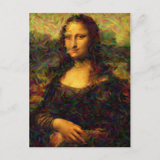 mona lisa paris postcard