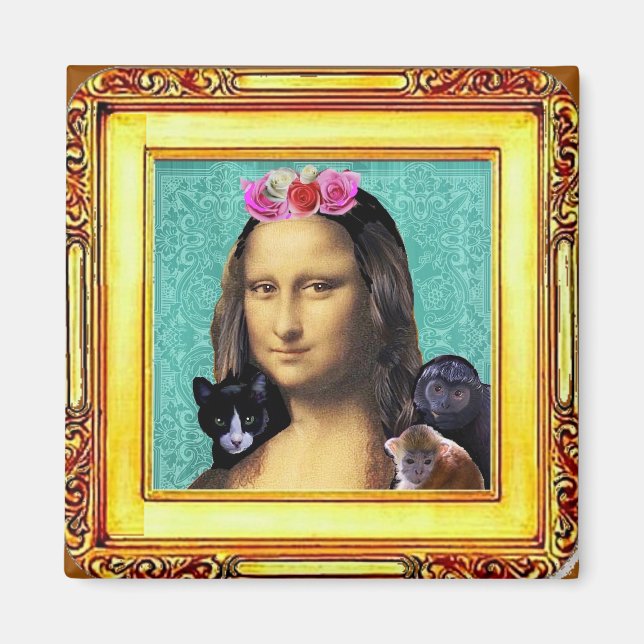 Mona Lisa Parody Portrait Magnet (Front)