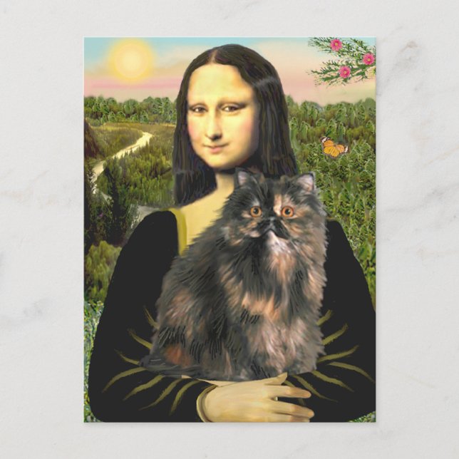Mona Lisa - Persian Calico cat Postcard (Front)