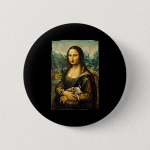 Mona Lisa Pig Piglet Portrait Art Painting Tank To 6 Cm Round Badge