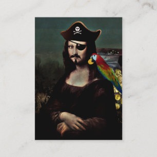 Mona Lisa Pirate Captain With Moustache Business Card
