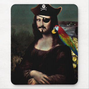 Mona Lisa Pirate with Moustache Mouse Mat
