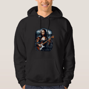 mona lisa playing guitar Funny Music Lover Musicia Hoodie