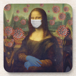 Mona Lisa Playing Safe Around Coronavirus, ZFBP Coaster