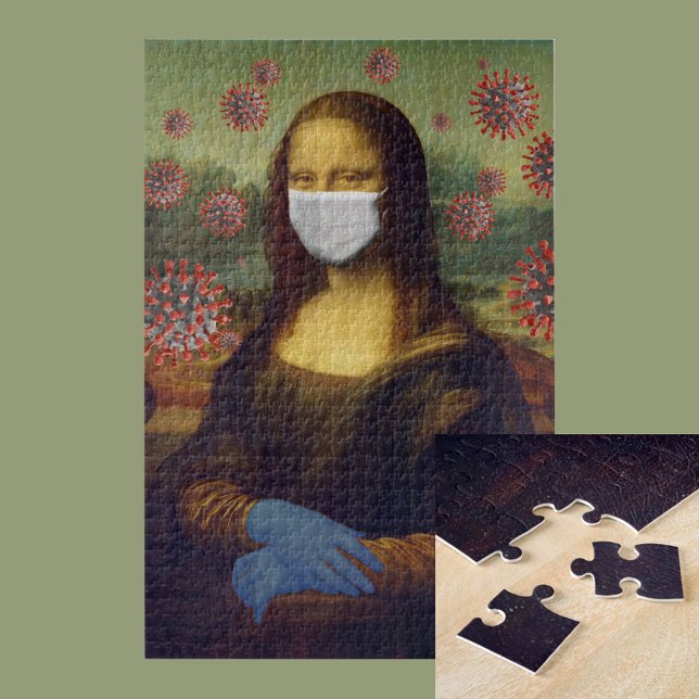 Mona Lisa Playing Safe Around Coronavirus, ZFBP Jigsaw Puzzle (Mona Lisa Playing Safe Around Coronavirus, ZFBP Jigsaw Puzzle)