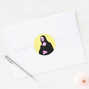 Mona Lisa Pop Art  Classic Round Sticker