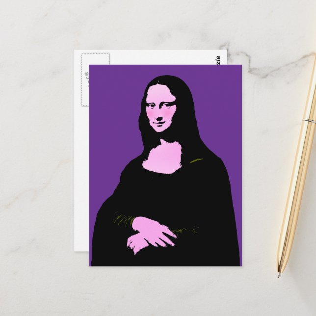 Mona Lisa Pop Art  Postcard (Front/Back In Situ)