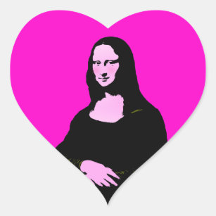 Mona Lisa Pop Art Style Heart Sticker