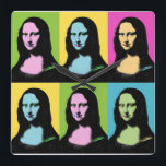 Mona Lisa - Pop Art Style  Square Wall Clock<br><div class="desc">Mona Lisa is stylised in Pop Art and Her famous smile is also colourized. For Pop Art lovers. With respect to Leonardo Da Vinci painting,  this is Art Revisited !</div>