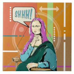 Mona Lisa pop art Tile