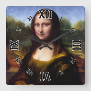 Mona Lisa (Portrait of Lisa Gherardini) Square Wall Clock