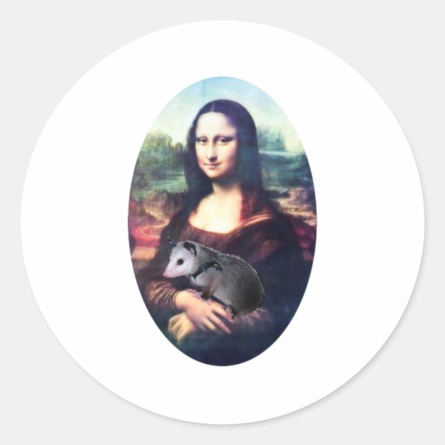 Mona Lisa Possum Classic Round Sticker (Front)