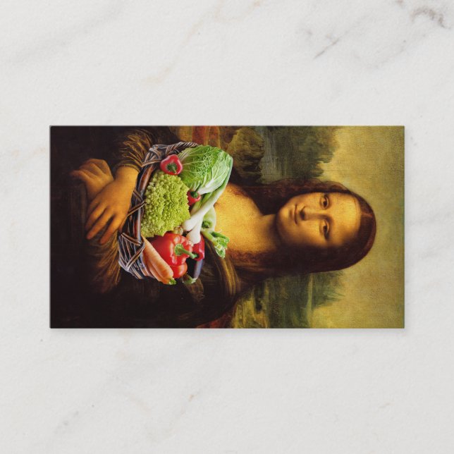 Mona Lisa Prefers Healthy Food Business Card (Front)