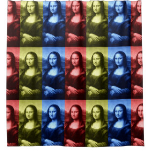 Mona Lisa Primary Colours Shower Curtain