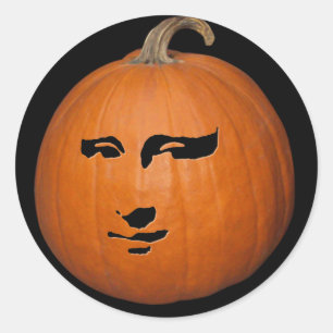 Mona Lisa Pumpkin Classic Round Sticker