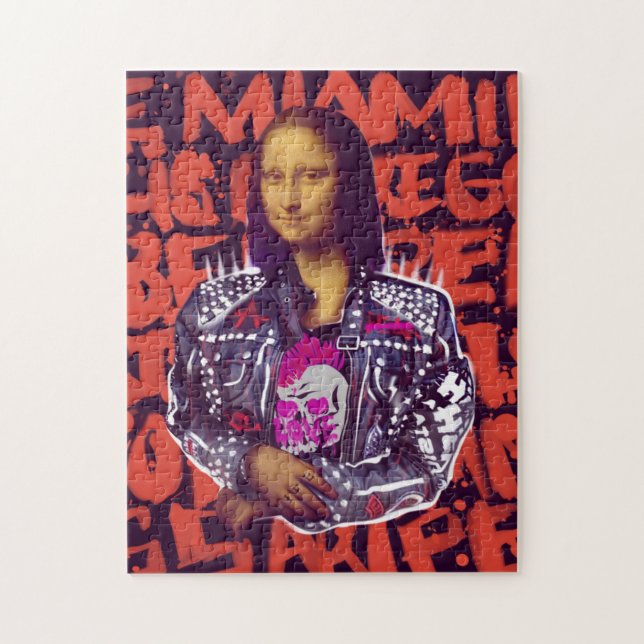 Mona Lisa Punk Art                                 Jigsaw Puzzle (Vertical)