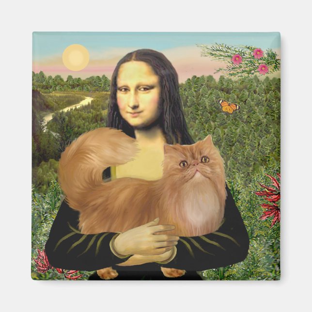 Mona Lisa - Red Persian cat Magnet (Front)