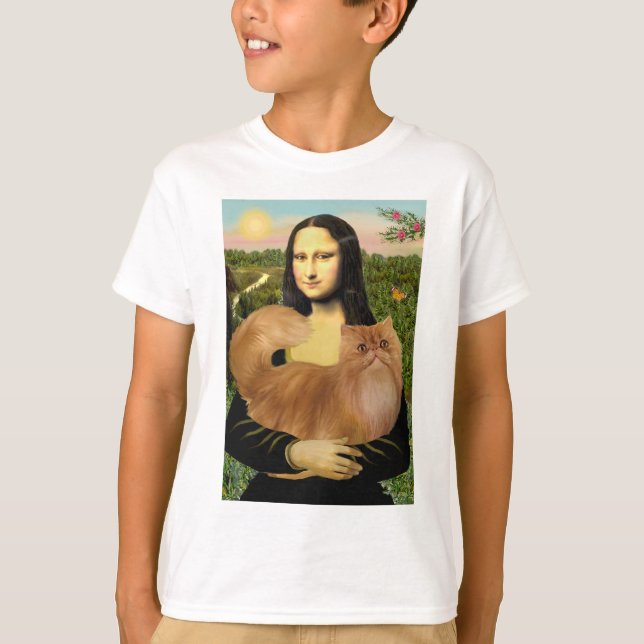 Mona Lisa - Red Persian cat T-Shirt (Front)