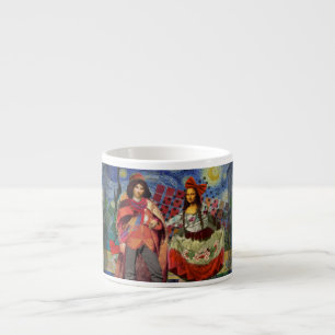 Mona Lisa Romantic Funny Colourful Artwork Espresso Cup