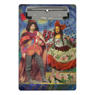 Mona Lisa Romantic Funny Colourful Artwork Mini Clipboard