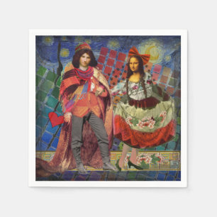 Mona Lisa Romantic Funny Colourful Artwork Napkin