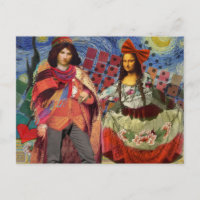 Mona Lisa Romantic Funny Colourful Artwork