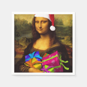 Mona Lisa Santa Claus Napkin
