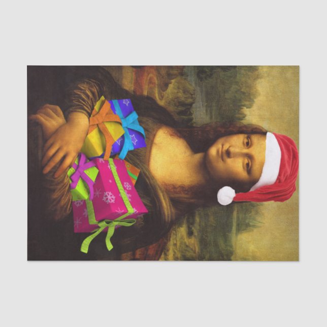 Mona Lisa Santa Claus Tissue Paper (Front)