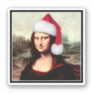 Mona Lisa Santa Hat Christmas