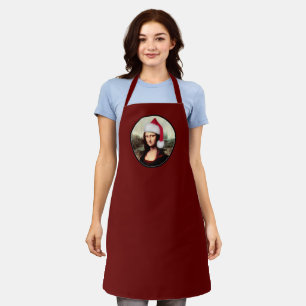 Mona Lisa Santa Hat Christmas Apron
