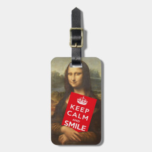 Mona Lisa Says Keep Calm And Smile Luggage Tag