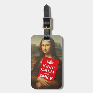 Mona Lisa Says Keep Calm And Smile Luggage Tag