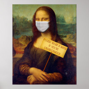 Mona Lisa Says Please Wear a Mask Poster