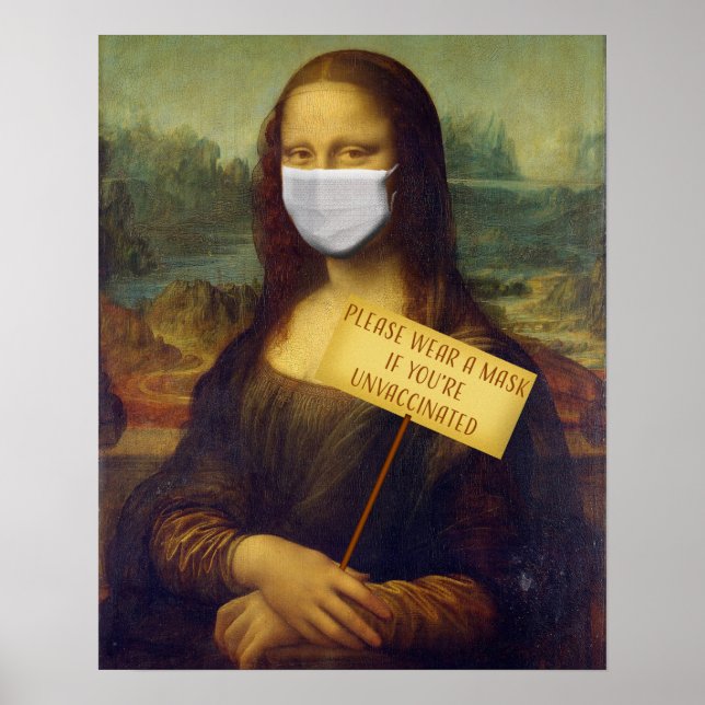 Mona Lisa Says Please Wear a Mask Poster (Front)