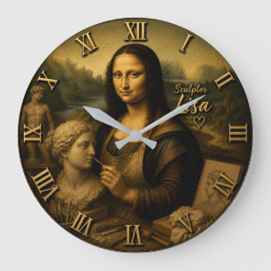 Mona Lisa Sculptor Large Clock