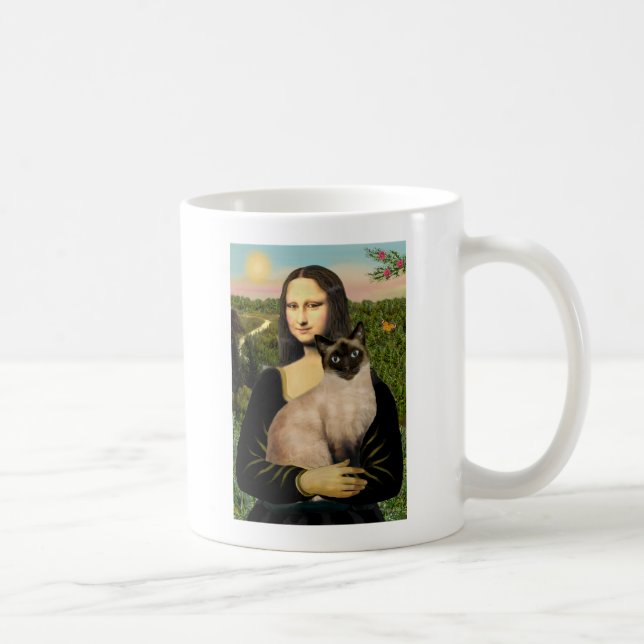 Mona Lisa - Seal Point Siamese cat Coffee Mug (Right)