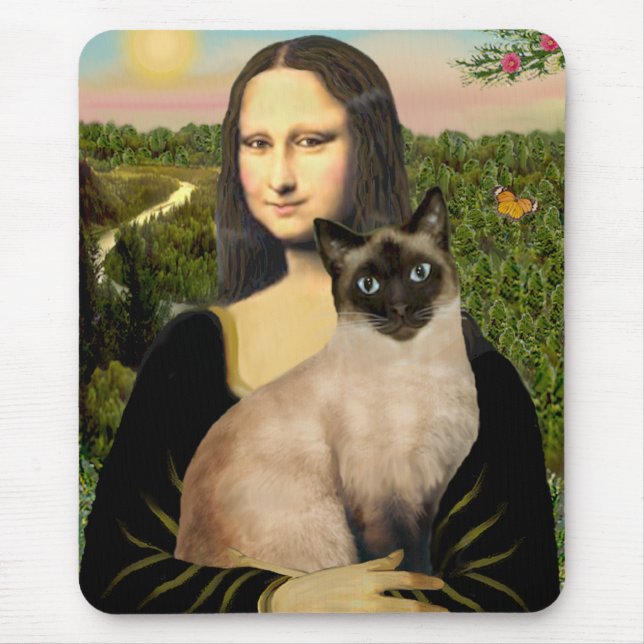 Mona Lisa - Seal Point Siamese cat Mouse Mat (Front)