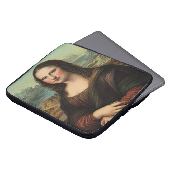 Mona Lisa Smile Neoprene Laptop Sleeve (Front Top)