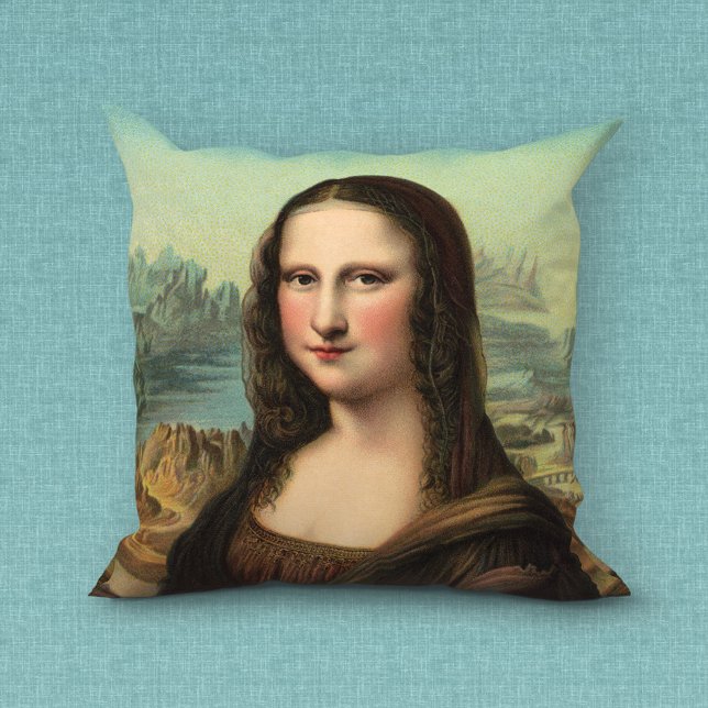 Mona Lisa Smile Throw Pillow (Creator Uploaded)