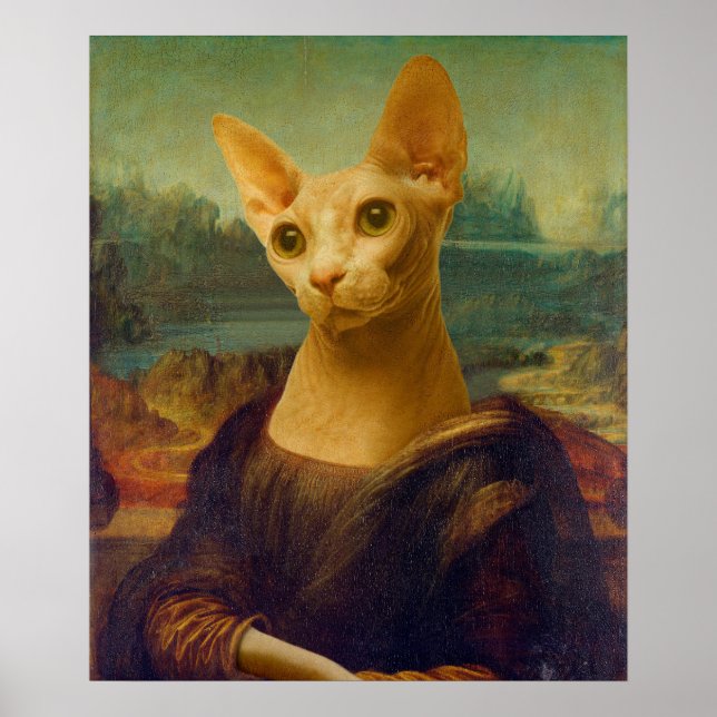Mona Lisa Sphynx Cat   Poster (Front)
