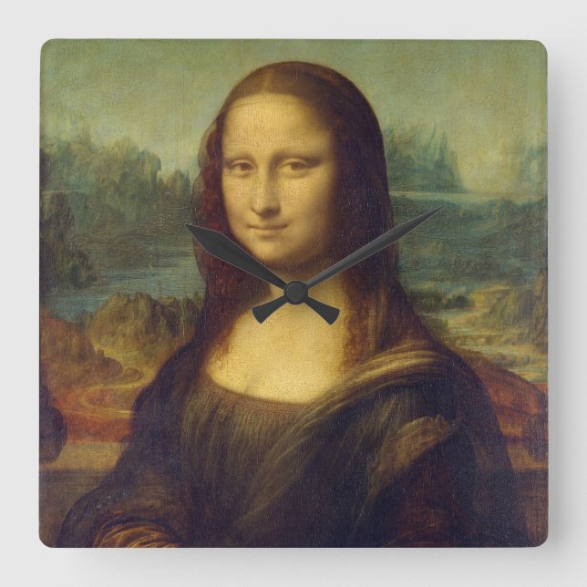 Mona Lisa Square Wall Clock (Front)