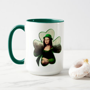 Mona Lisa St. Patrick's Day Clover Mug