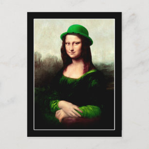 Mona Lisa St. Patrick's Day Clover Postcard