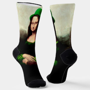 Mona Lisa St. Patrick's Day Clover Socks