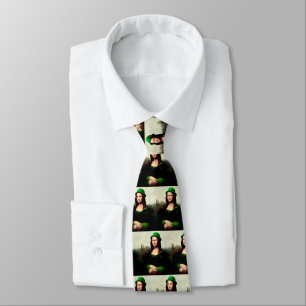 Mona Lisa St. Patrick's Day Clover Tie