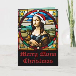Mona Lisa Stained Glass Christmas Card