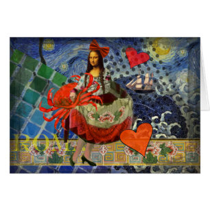 Mona Lisa Starry Night Collage: Whimsical Surreal