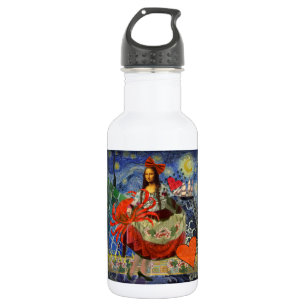 Mona Lisa Starry Night Collage: Whimsical Surreal  532 Ml Water Bottle